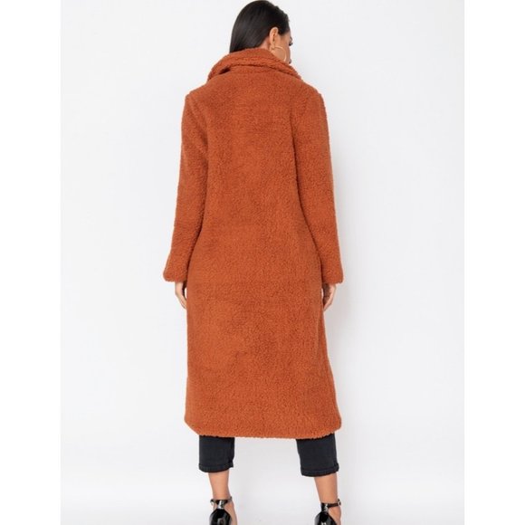 Long Sleeve Oversized Long Maxi Teddy Bear Fur Coat - Picture 6 of 10